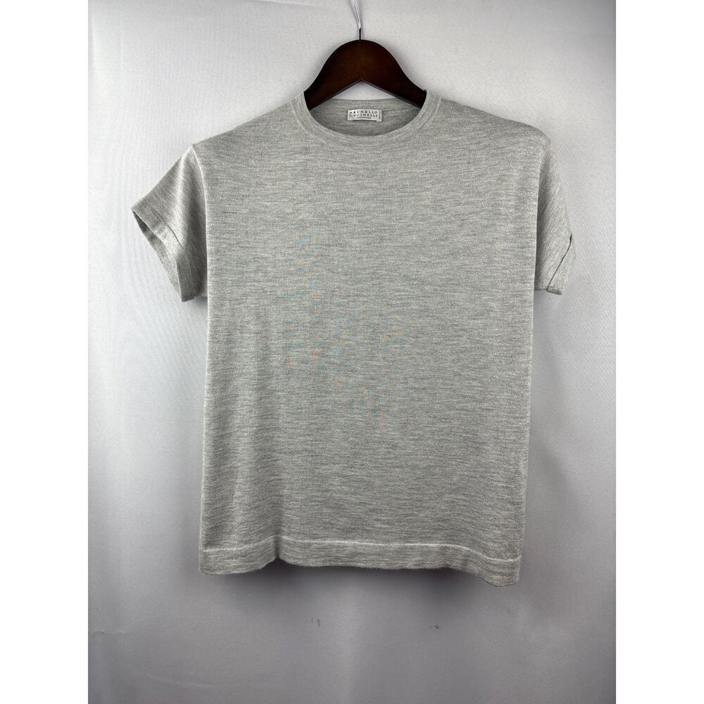 Women’s Brunello Cucinelli Small Light Heather Grey Sparkly Cashmere Shirt